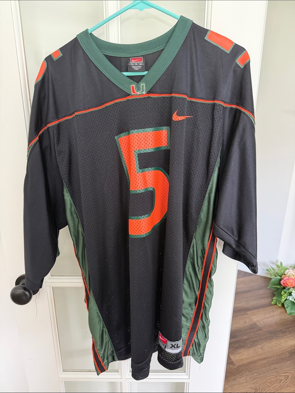 Nike Men’s Black, Green & Orange Football Jersey